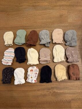 Baby Neutral & Patterned Mittens Set - 18 Pack